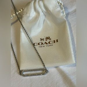 Coach Pave Silver Rhinestone Necklace